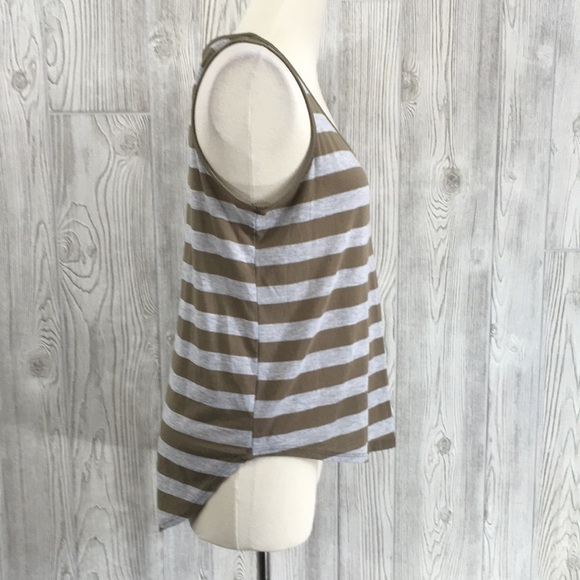 Cotton On Striped Tank Top Large Brown & Gray - Picture 5 of 8